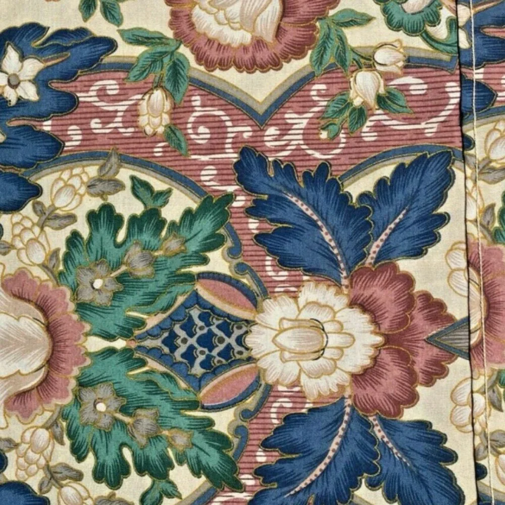 2 Vintage 70s Custom Curtains Valances Paisley
